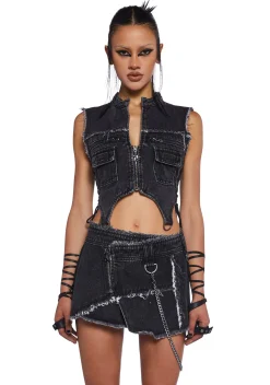 DARKER WAVS Outerwear*Downbeat Distressed Vest