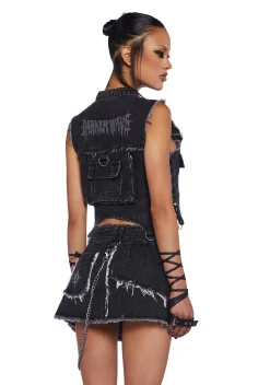 DARKER WAVS Outerwear*Downbeat Distressed Vest