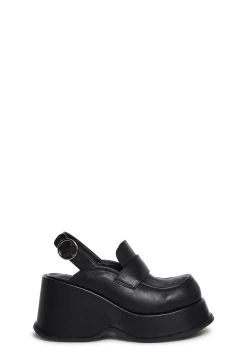 dELiA*s by Dolls Kill Platforms*Downtime Slingback Loafers - Black