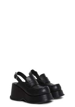 dELiA*s by Dolls Kill Platforms*Downtime Slingback Loafers - Black
