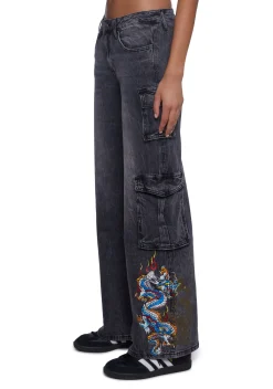 Ed Hardy Bottoms|Pants*Dragon Cargo Jeans