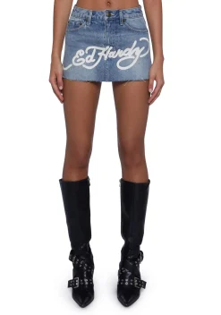 Ed Hardy Bottoms|Skirts*Dragon Denim Mini Skirt