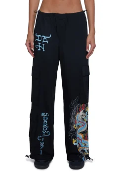 Ed Hardy Bottoms|Pants*Dragon Poplin Cargo Pants