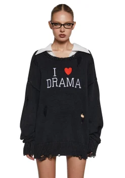 Generation Kiss Tops|Plus*Drama Starter Distressed Sweater