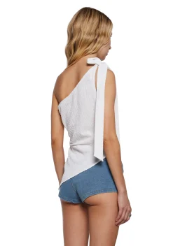 Sugar Thrillz Tops|Plus*Dream Girl Asymmetrical Top - White