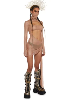 Club Exx Dresses*Dreamland Dancer Bodycon Dress - Gold