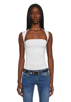 X_TEMPTATION LA Tops*Dress Code Violation Crop Top - Ivory