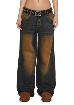 x_Machine Jeans Bottoms|Pants*Dusted Dreams Wide Leg Jeans
