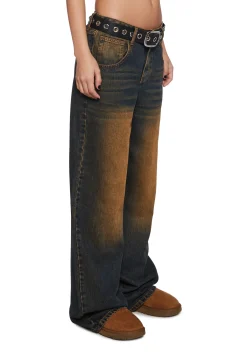 x_Machine Jeans Bottoms|Pants*Dusted Dreams Wide Leg Jeans