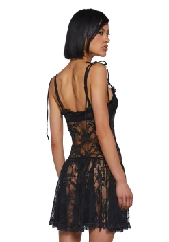 Current Mood Dresses|Mini Dresses*Dusty Halo Lace Mini Dress - Black
