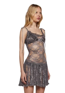 Current Mood Dresses|Mini Dresses*Dusty Halo Lace Mini Dress - Brown