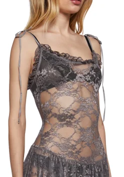 Current Mood Dresses|Mini Dresses*Dusty Halo Lace Mini Dress - Brown