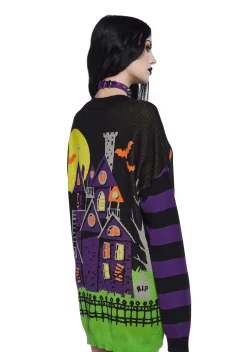 Trickz N' Treatz Tops*Eerie Estate Intarsia Sweater