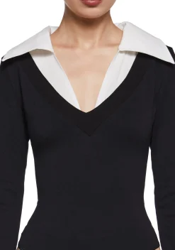 Generation Kiss Tops|Plus*Eleanor Collared Bodysuit