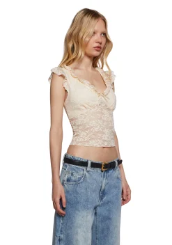 dELiA*s by Dolls Kill Tops|Plus*Elegance Reigns Lace Top - Off White