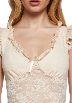 dELiA*s by Dolls Kill Tops|Plus*Elegance Reigns Lace Top - Off White