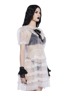 Widow Dresses*Elegant Frills Babydoll Dress