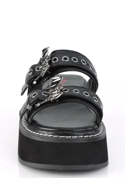 Demonia Sandals*Emily-100 Double Strap Slide Sandals