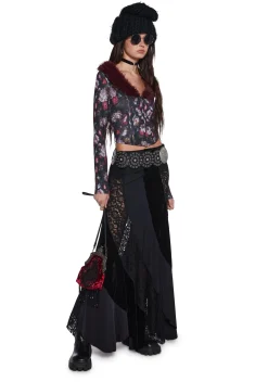 Current Mood Tops|Plus*Enchanted Inkwell Faux Fur Cardigan