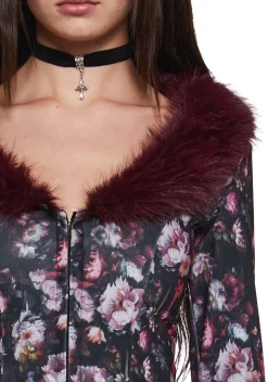 Current Mood Tops|Plus*Enchanted Inkwell Faux Fur Cardigan