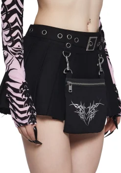 Widow Bottoms|Skirts*Encrypted Darkness Pleated Mini Skirt