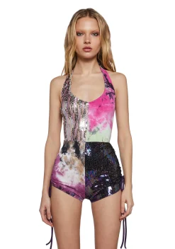 Club Exx Jumpsuits & Rompers|Plus*Endless Horizon Shredded Romper - Tie Dye