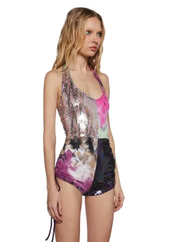Club Exx Jumpsuits & Rompers|Plus*Endless Horizon Shredded Romper - Tie Dye