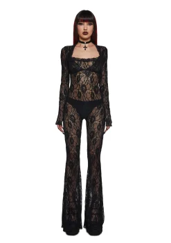 Widow Jumpsuits & Rompers*Enraptured Nightfall Lace Jumpsuit