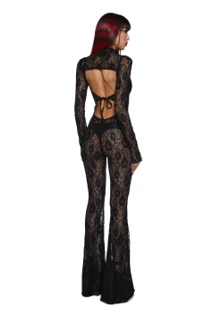 Widow Jumpsuits & Rompers*Enraptured Nightfall Lace Jumpsuit