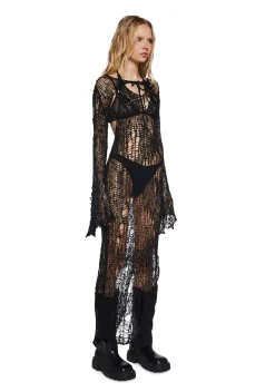 Club Exx Dresses*Ethereal Drop Knit Dress And Shrug Set - Black
