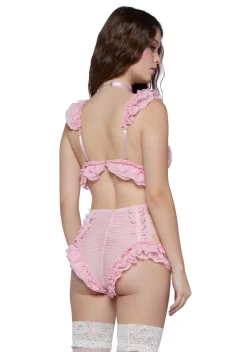 Sugar Thrillz Lingerie*Everybody Needs Somebody Lace Bralette - Light Pink