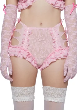 Sugar Thrillz Lingerie*Everybody Needs Somebody Lace Panties - Light Pink