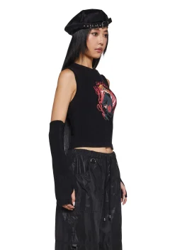 Dolls Kill x NARUTO SHIPPUDEN Tops|Plus*Explosive Art Top And Arm Warmers Set