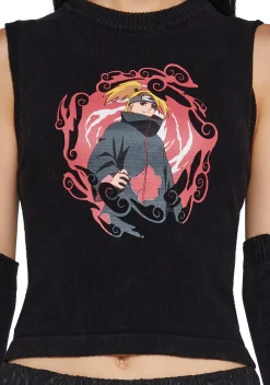 Dolls Kill x NARUTO SHIPPUDEN Tops|Plus*Explosive Art Top And Arm Warmers Set