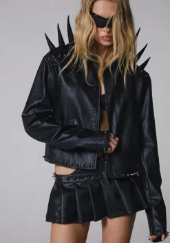 Club Exx Outerwear|Plus*Exquisite Pain Spiked Jacket