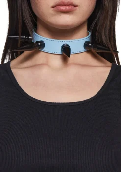 Funk Plus Jewelry*Extra Long Spiked Choker - Blue