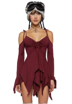 Current Mood Dresses*F is For Fairies Handkerchief Dress - Burgundy