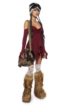 Current Mood Dresses*F is For Fairies Handkerchief Dress - Burgundy
