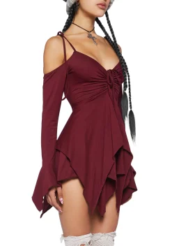 Current Mood Dresses*F is For Fairies Handkerchief Dress - Burgundy