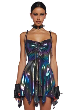 Club Exx Dresses|Plus*F Is For Fairies Handkerchief Dress - Holo Metallic