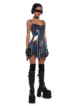 Club Exx Dresses|Plus*F Is For Fairies Handkerchief Dress - Holo Metallic