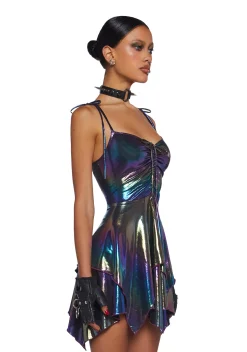 Club Exx Dresses|Plus*F Is For Fairies Handkerchief Dress - Holo Metallic