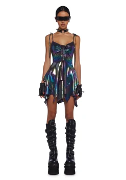Club Exx Dresses|Plus*F Is For Fairies Handkerchief Dress - Holo Metallic