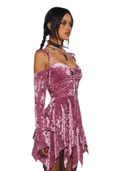 Current Mood Dresses|Plus*F is For Fairies Handkerchief Dress - Mauve Velvet