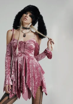 Current Mood Dresses|Plus*F is For Fairies Handkerchief Dress - Mauve Velvet