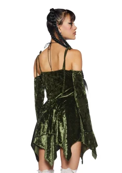 Current Mood Dresses*F is For Fairies Handkerchief Dress - Olive Velvet