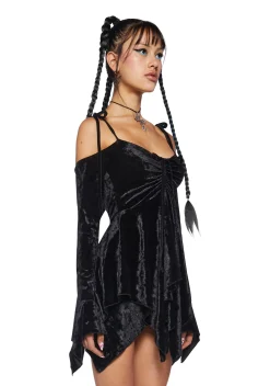 Current Mood Dresses*F is For Fairies Handkerchief Dress - Black Velvet