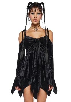 Current Mood Dresses*F is For Fairies Handkerchief Dress - Black Velvet