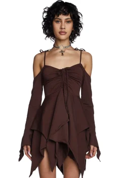 Current Mood Dresses*F is For Fairies Handkerchief Dress - Brown