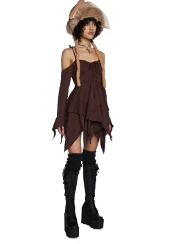 Current Mood Dresses*F is For Fairies Handkerchief Dress - Brown